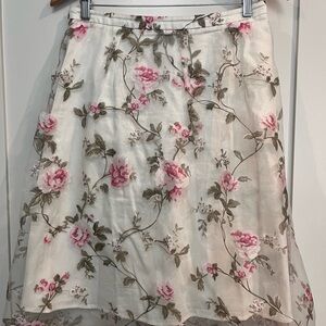 Sheer Chiffon Overlay Floral Skirt